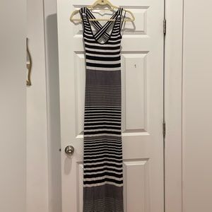 Arden B Black and White Racerback Maxi Dress